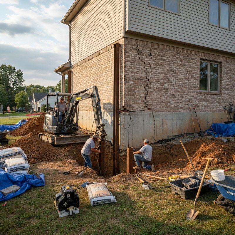 Foundation Settlement Repair in Greenville, SC