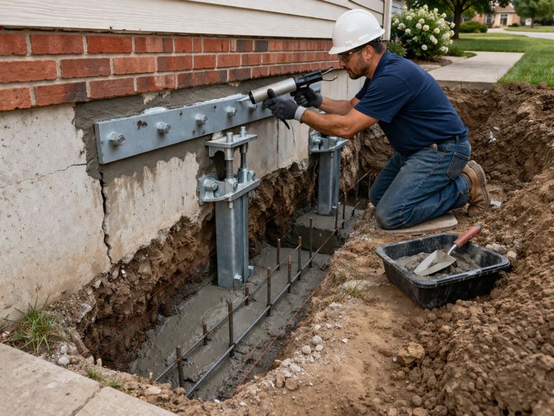 Sinking Foundation Repair in Greenville, SC